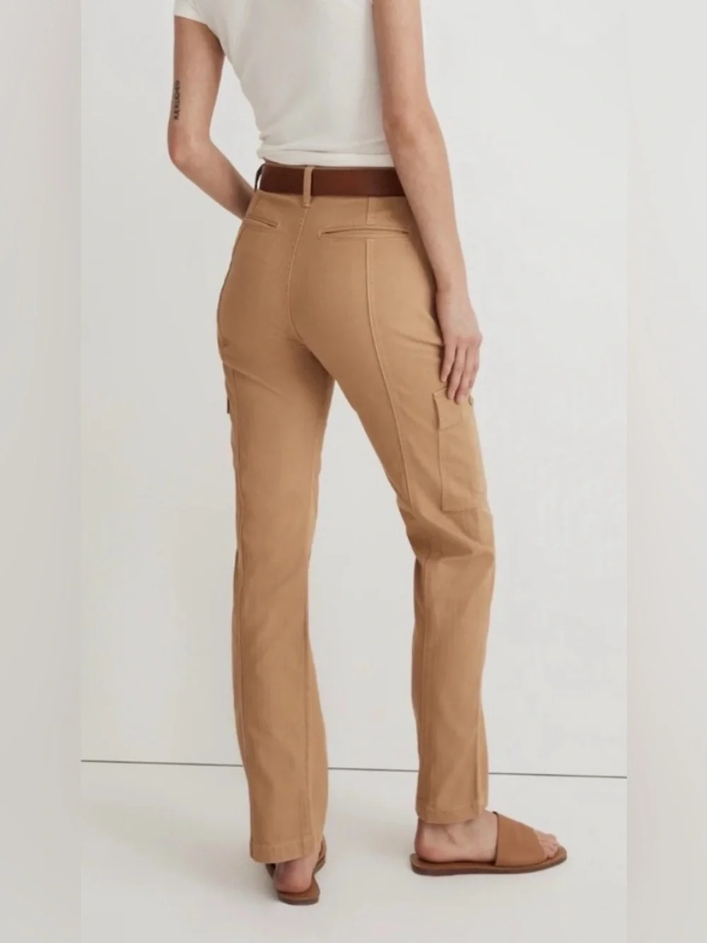 Madewell Garment Dyed 90’s High-Rise Straight Cargo Pants in Tan- Size 30